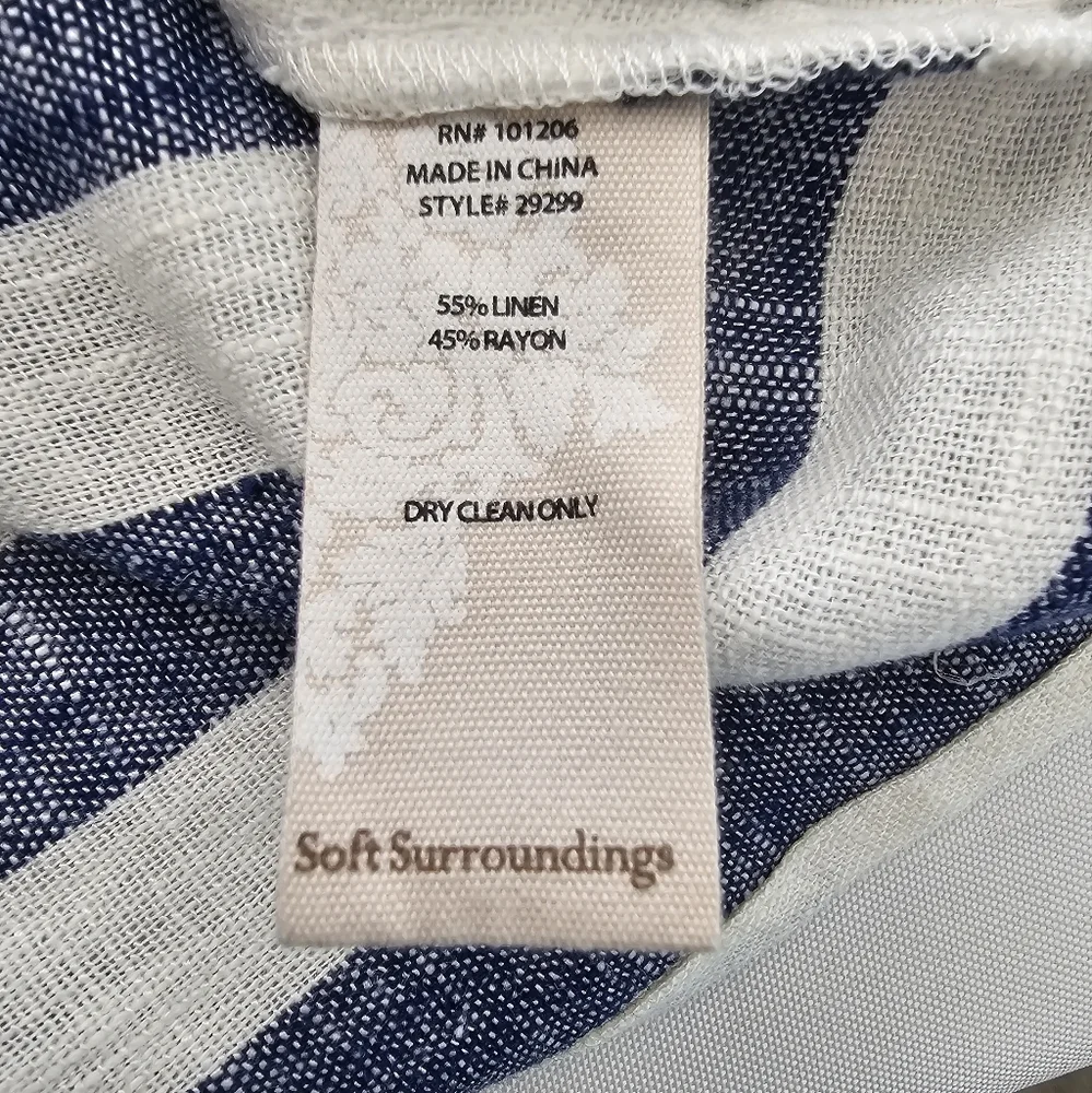 Soft Surroundings Sunset Park Linen Blend Cold Shoulder Tunic M